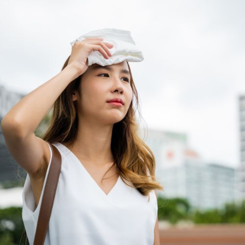 Girl exposed to sun's UV rays